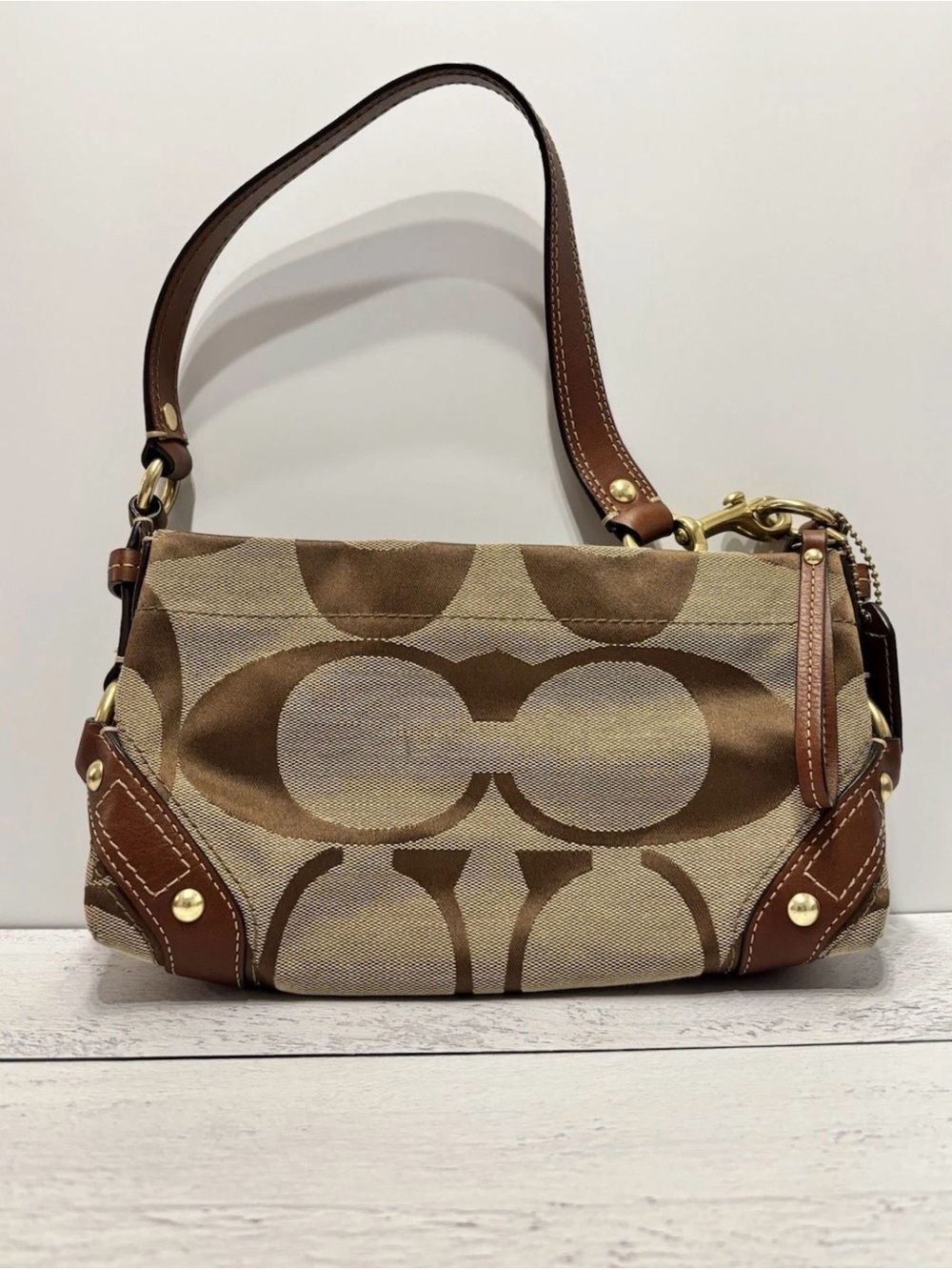 Coach Y2K  90s  Mini Carly Shoulder Bag Tan Brown 10730 RARE